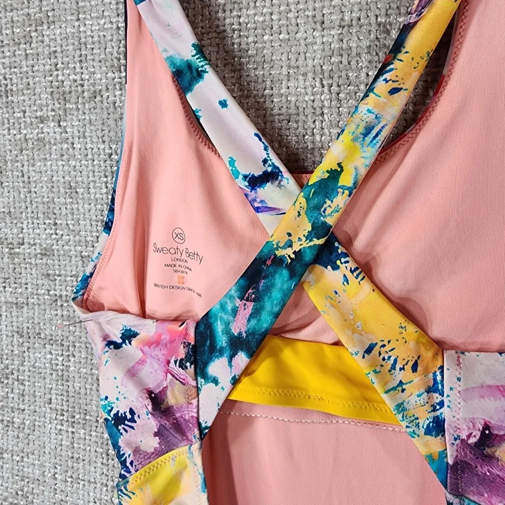 Sweaty Betty Swimwear One Piece Swimsuit Womens XS Multicolor Shelf Bra Nice!